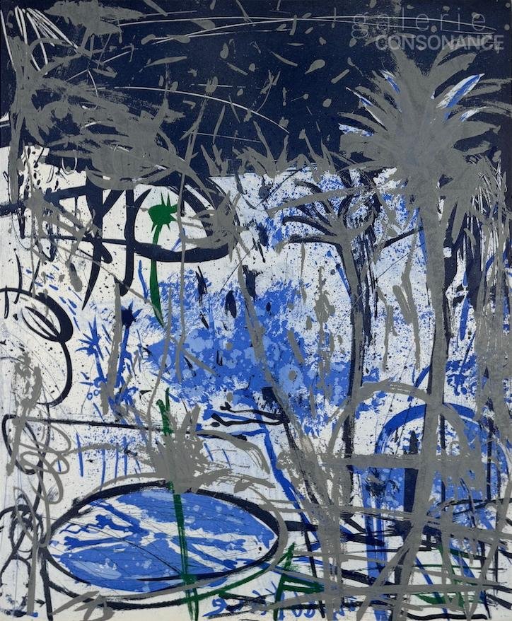 Gravure « Paysage de la petite Afrique » de Louis Cane (1943-2024), eau-forte sur papier vélin, réalisée en 1987, 76 x 56,5 cm.